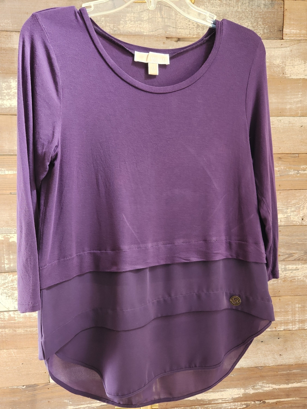 Michael Kors Purple Layered Long-Sleeve Top